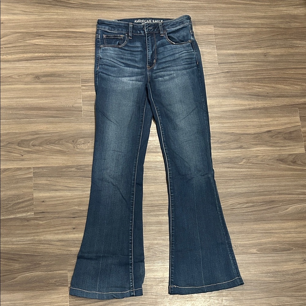 American Eagle Outfitters Dark Blue Wide Leg Jeans